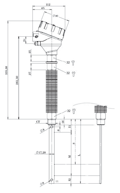 NGM-8…, NGM-9… с резьбовым соединением (высокотемпературное исполнение)